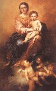 Bartolome Esteban Murillo Beaded rosary of Our Lady holding the child oil painting on canvas